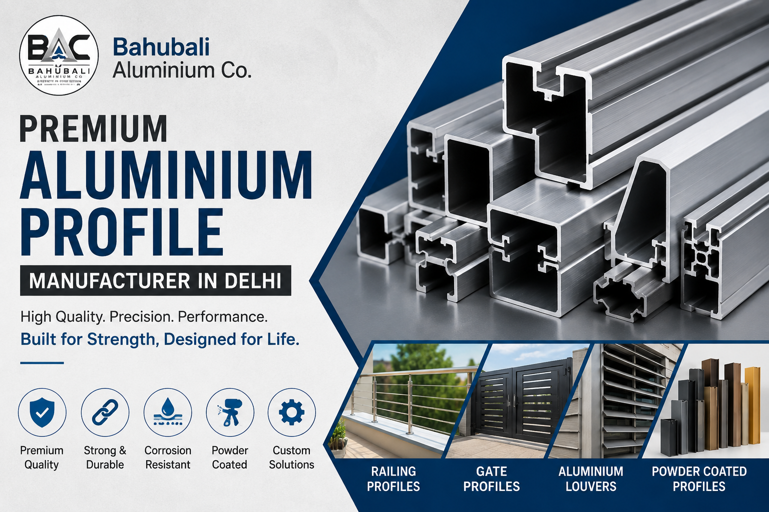 Premium aluminium profiles manufacturer in Delhi